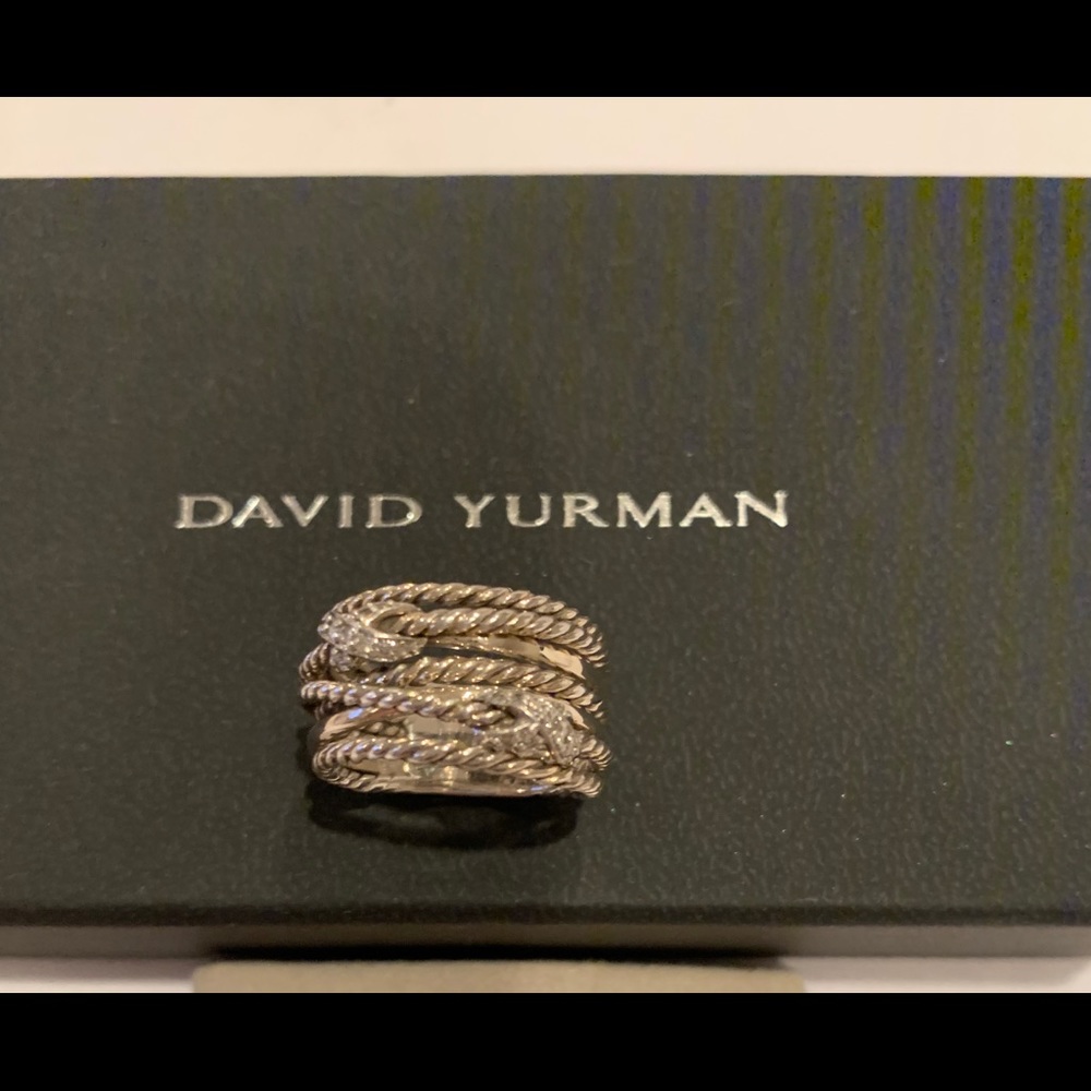 David Yurman Double X Crossover Ring w/Diamonds